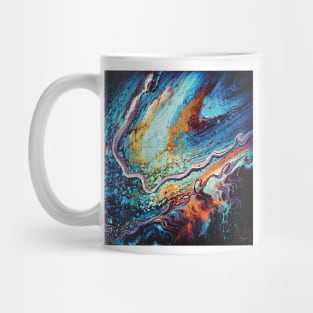 Galaxy Tentacles - Paint Pour Art - Unique and Vibrant Modern Home Decor for enhancing the living room, bedroom, dorm room, office or interior. Digitally manipulated acrylic painting. Mug